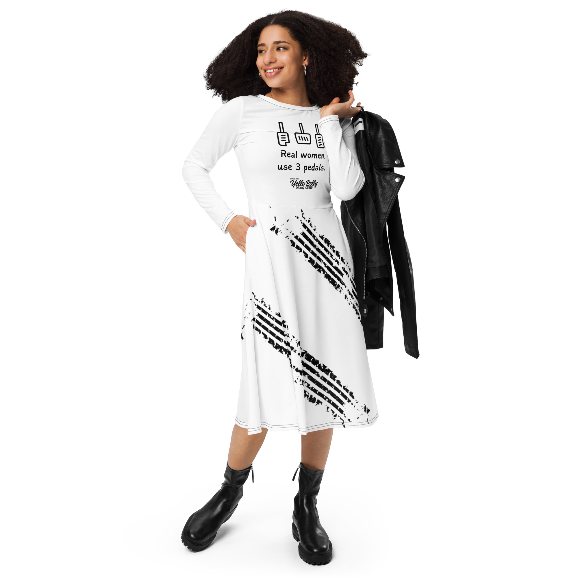 YB All-over Long sleeve midi dress