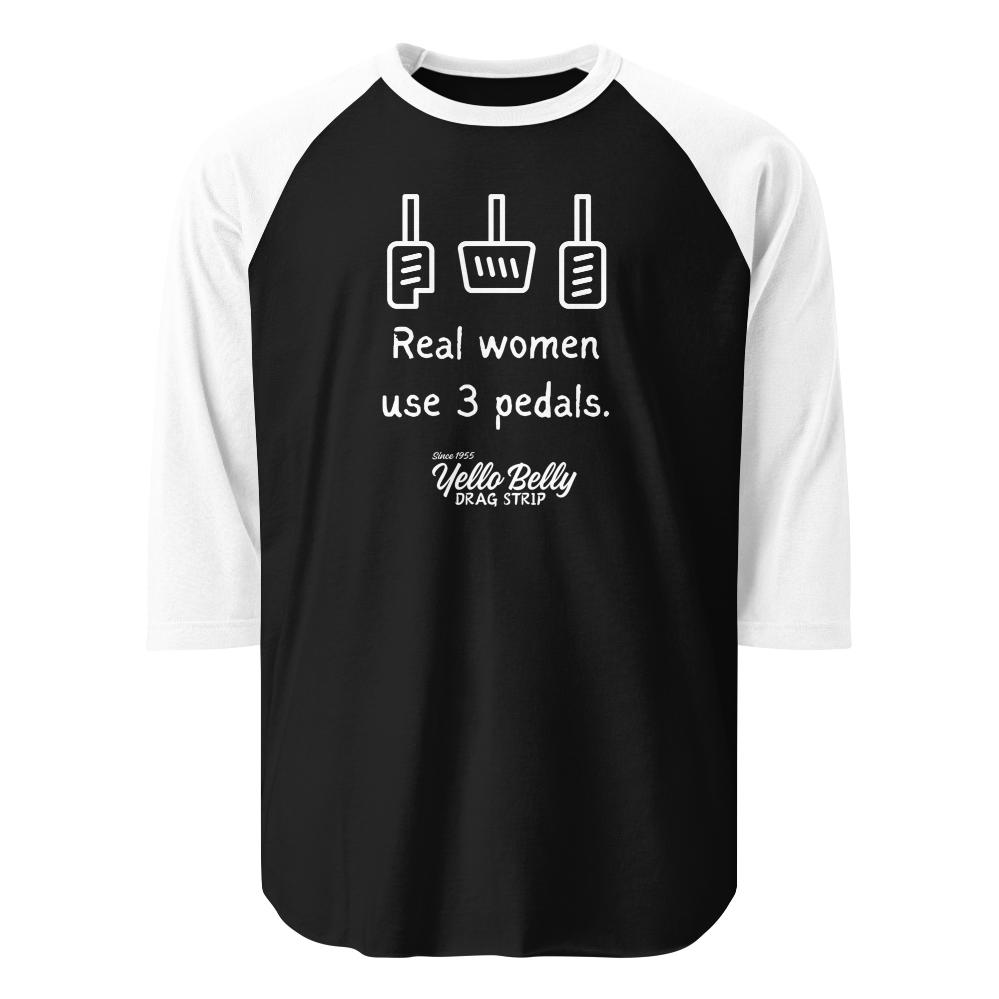 Real Women 3 Pedals-Drk-3/4 sleeve raglan shirt