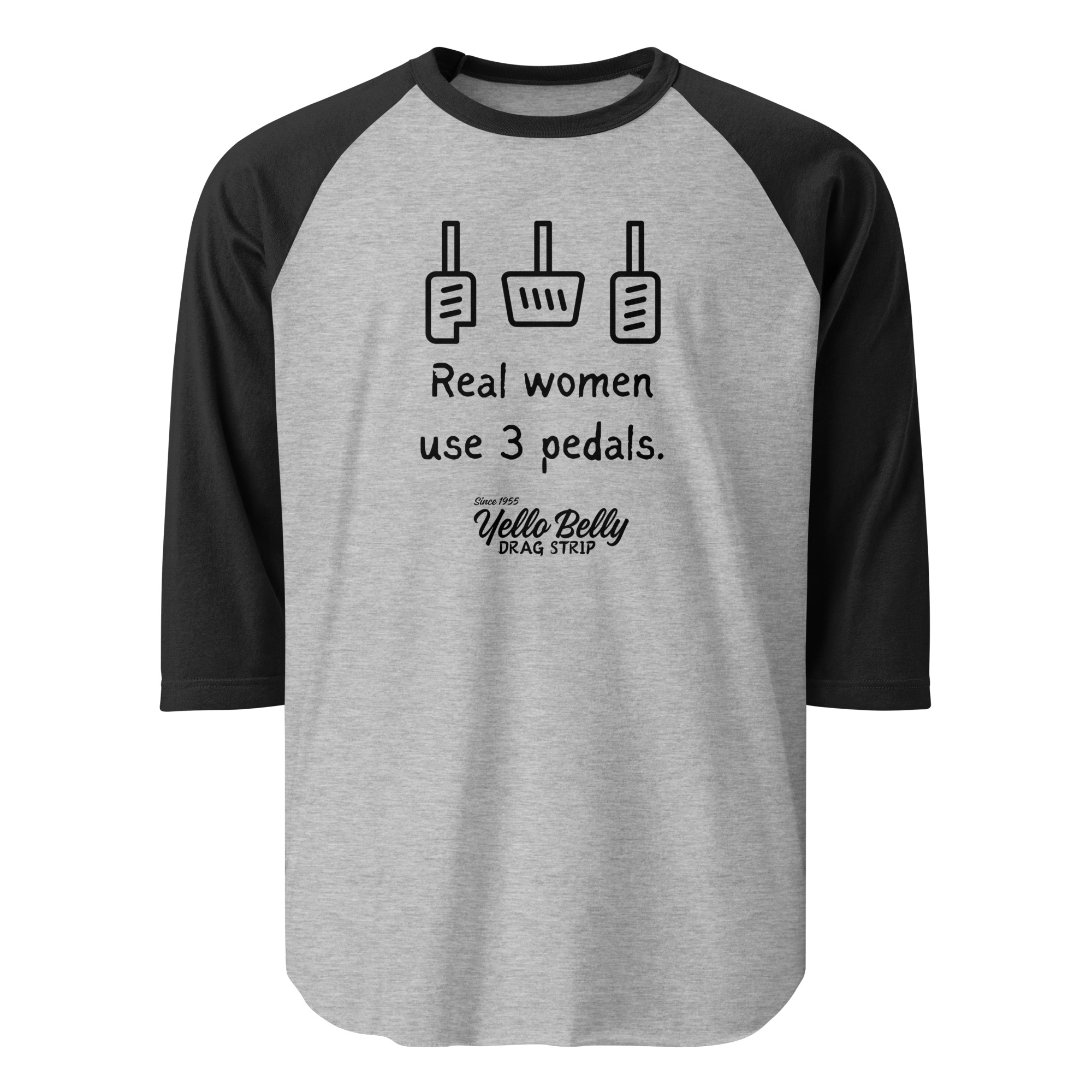 Real Women 3 Pedals-3/4 sleeve raglan shirt