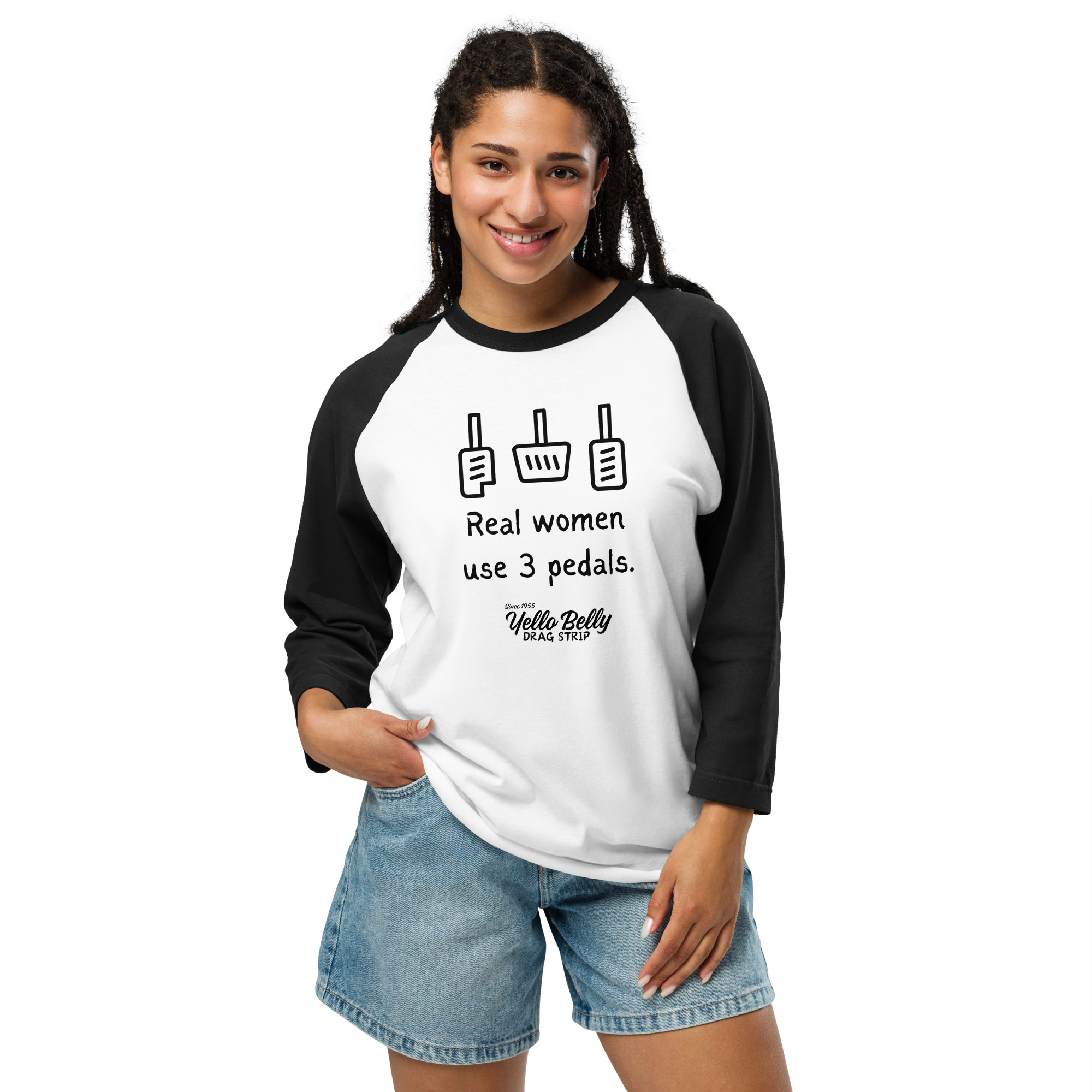 Real Women 3 Pedals-3/4 sleeve raglan shirt
