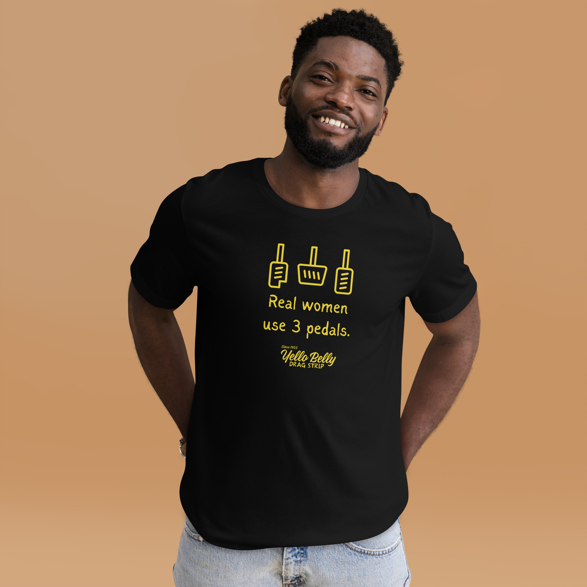 Real Women 3 Pedals-Gold-Unisex t-shirt