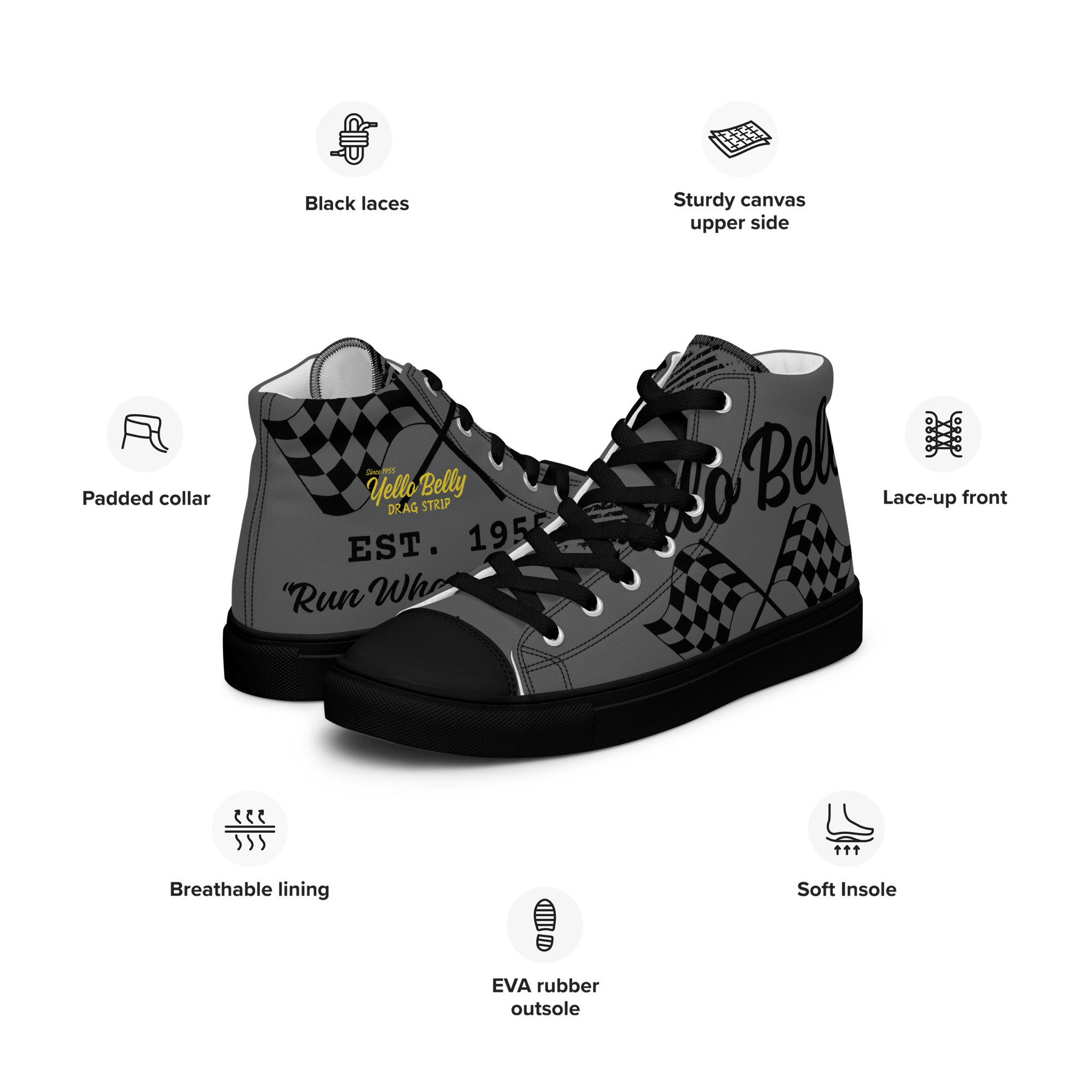 YB Men’s High Top Canvas Shoes